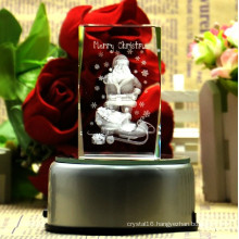 3D Laser Crystal Glass Cube Craft for Christmas Gift